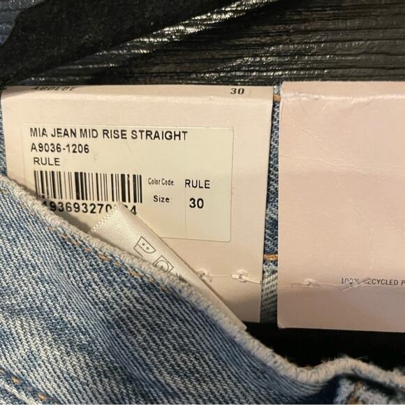 NWT AGOLDE Mia Mid Rise Straight Leg Jeans in Rule women’s jeans - Picture 6 of 9